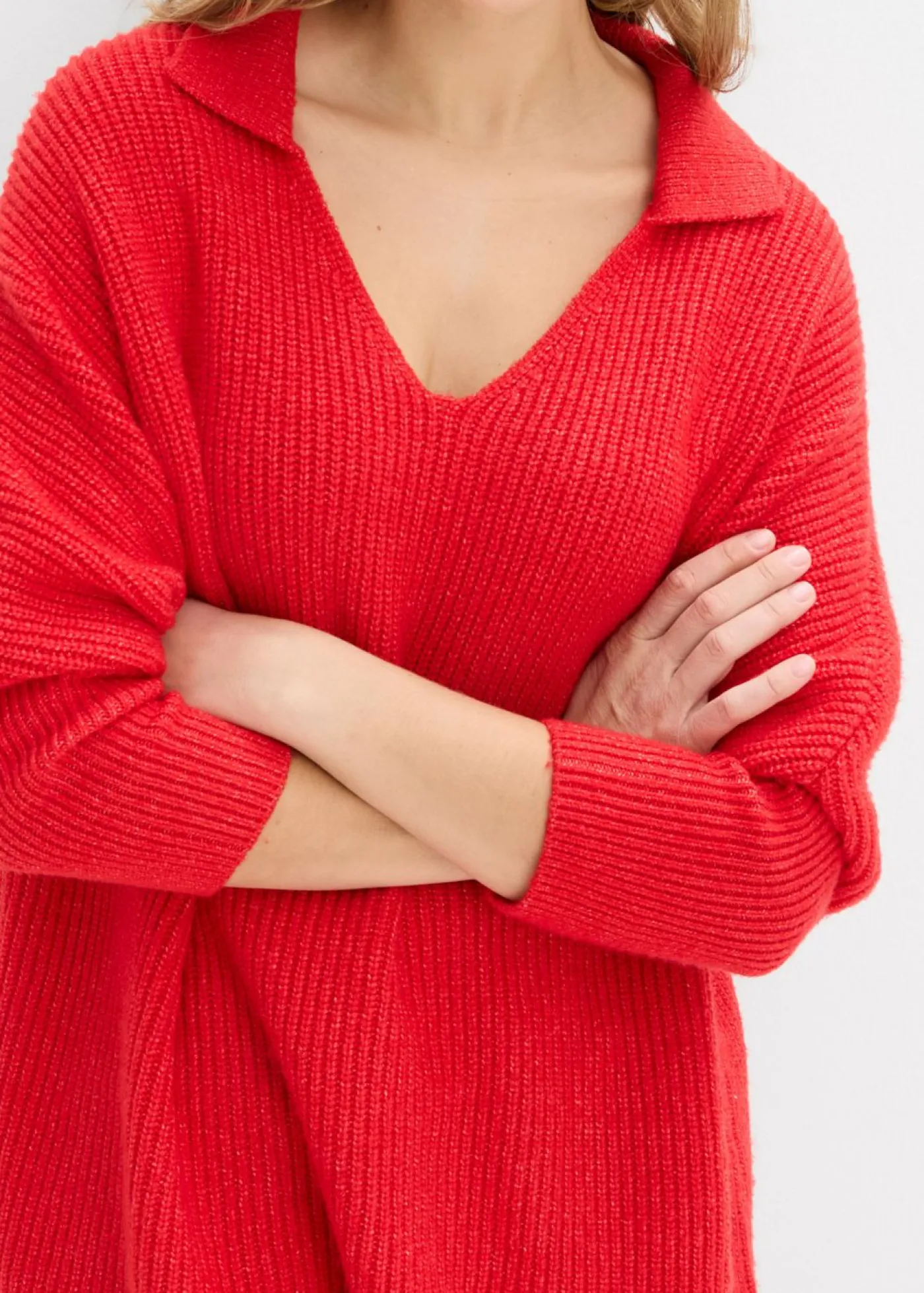 Sale Jersey holgado con cuello tipo polo Mujer Jerséis|Ropa De Punto