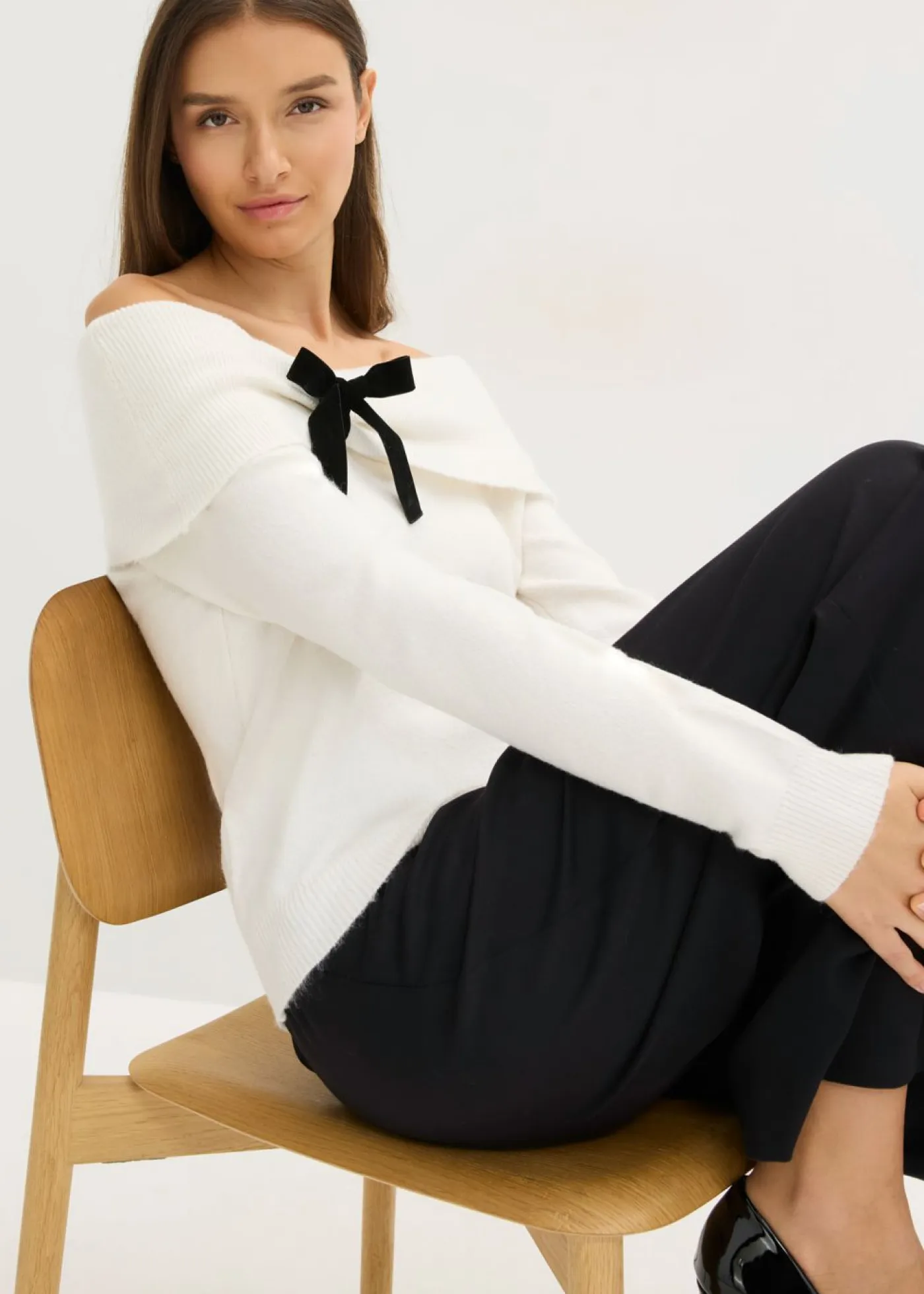 New Jersey holgado con escote bañera Mujer Jerséis|Ropa De Punto