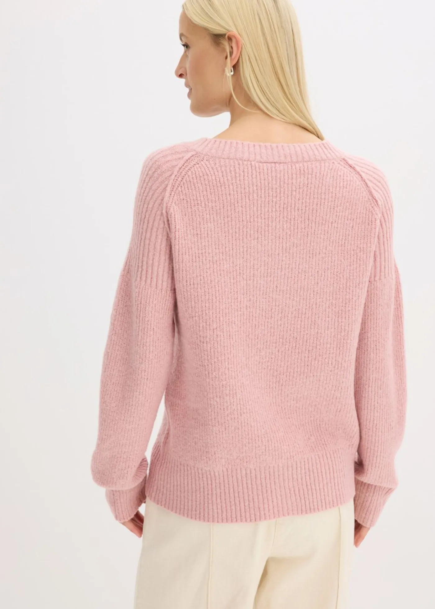 New Jersey holgado con escote en V Mujer Jerséis|Ropa De Punto