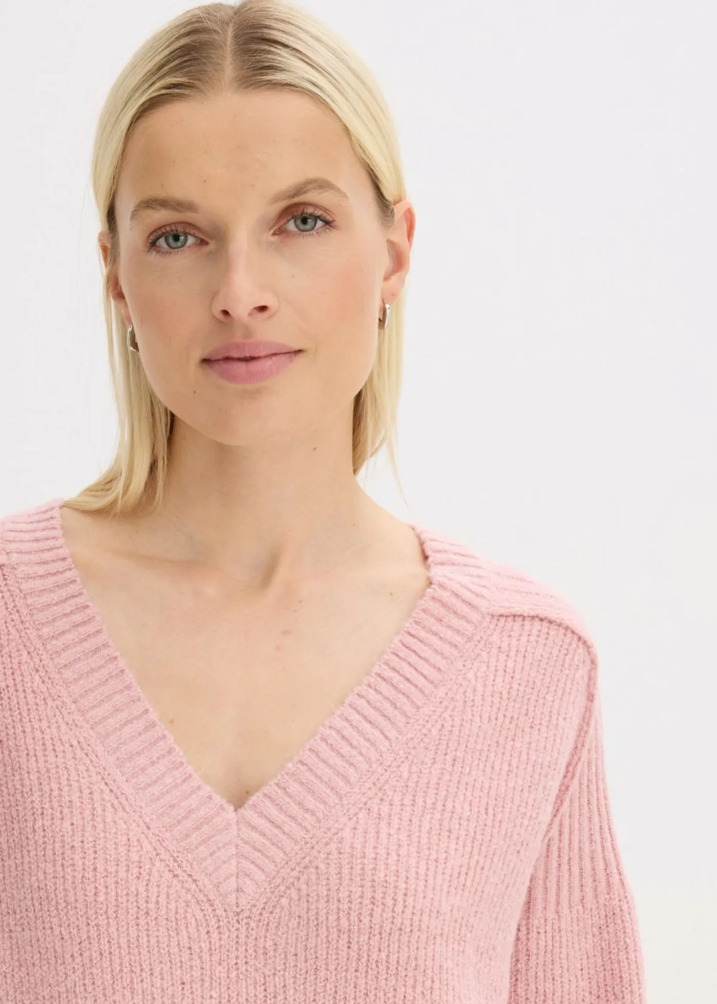 New Jersey holgado con escote en V Mujer Jerséis|Ropa De Punto