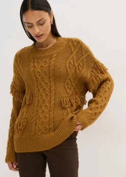 Clearance Jersey holgado con flecos Mujer Jerséis|Ropa De Punto