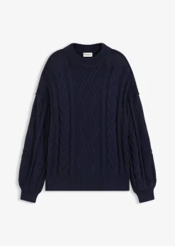 Clearance Jersey holgado con patrón trenzado Mujer Jerséis|Ropa De Punto