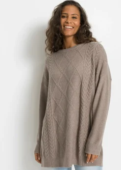 Discount Jersey holgado con patrón trenzado Mujer Jerséis|Ropa De Punto