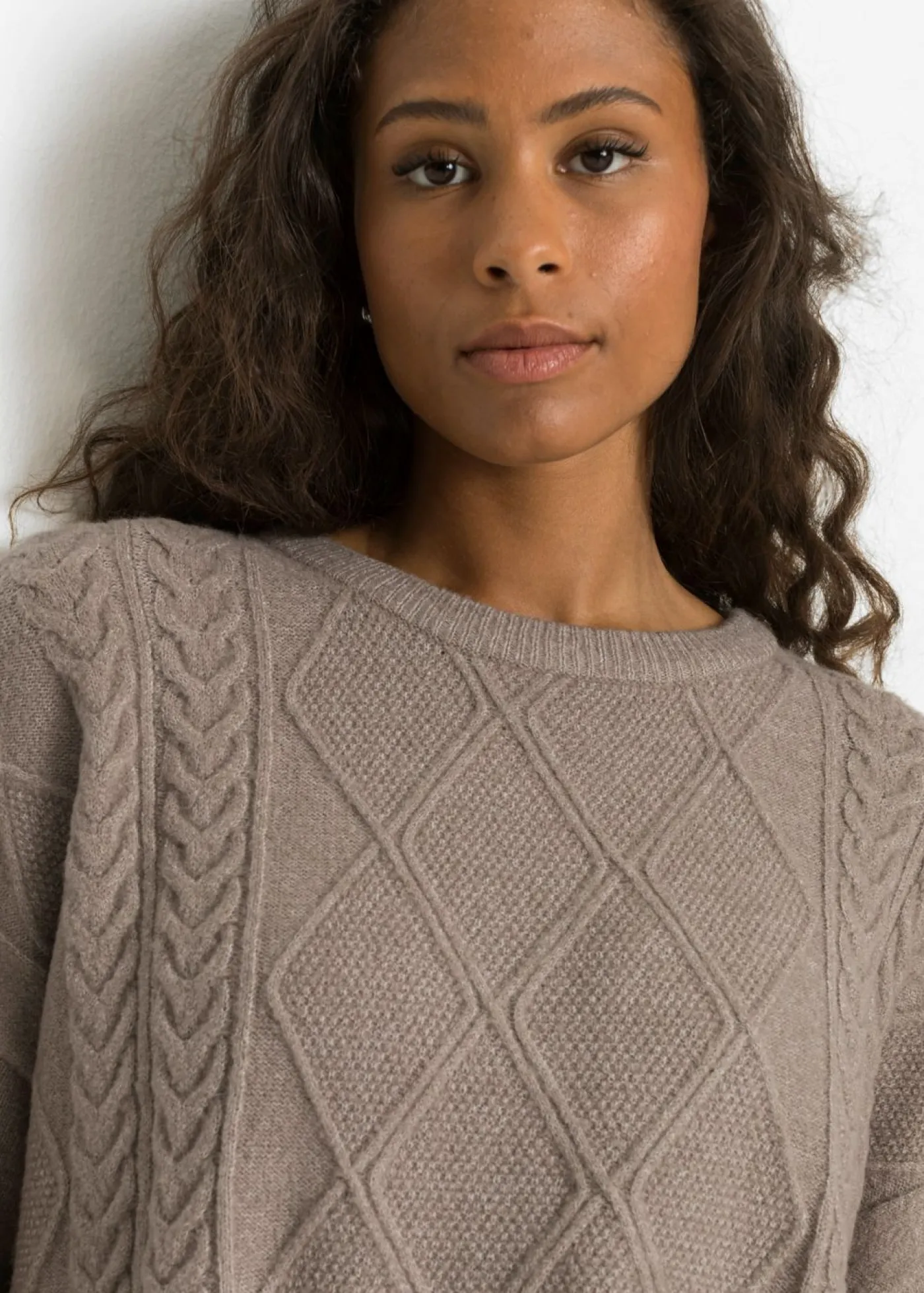 Discount Jersey holgado con patrón trenzado Mujer Jerséis|Ropa De Punto