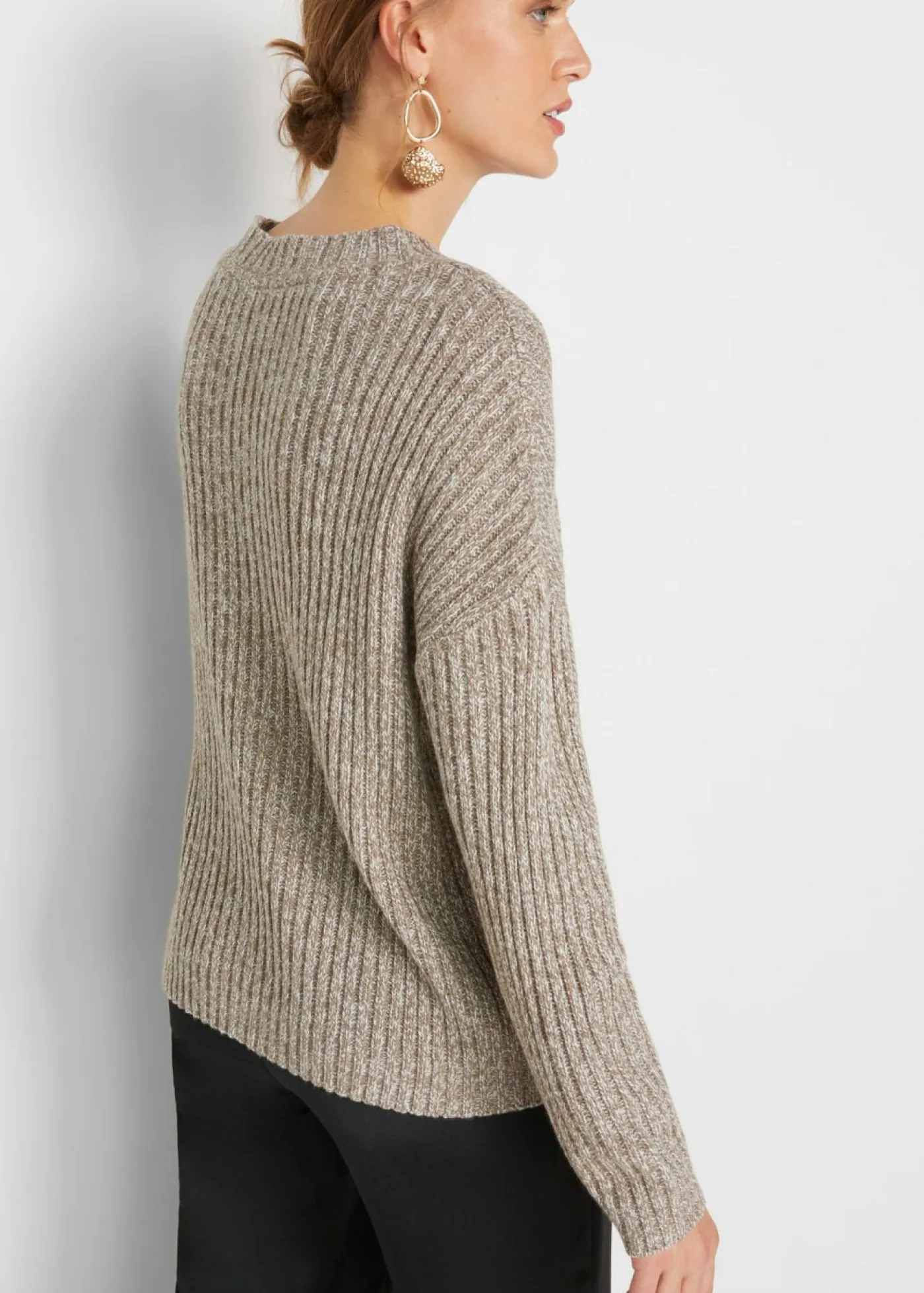 Sale Jersey holgado con patrón trenzado Mujer Jerséis|Ropa De Punto