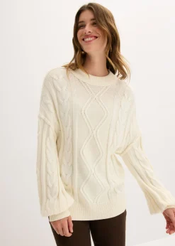 Hot Jersey holgado con patrón trenzado Mujer Jerséis|Ropa De Punto
