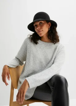 Discount Jersey holgado con patrón trenzado Mujer Jerséis|Ropa De Punto