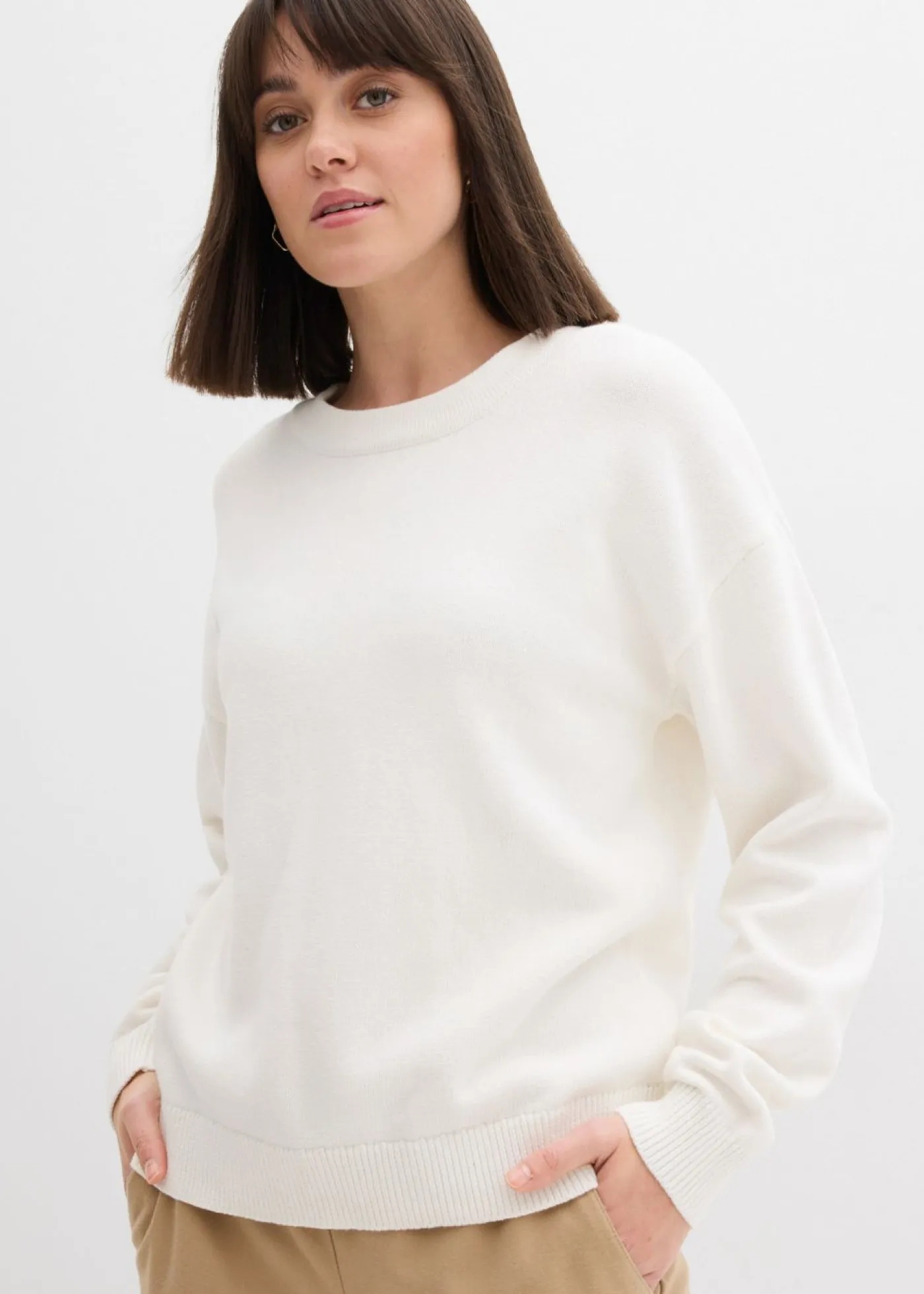 Best Jersey holgado de algodón puro Mujer Básicos|Jerséis