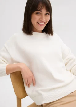 Best Jersey holgado de algodón puro Mujer Básicos|Jerséis