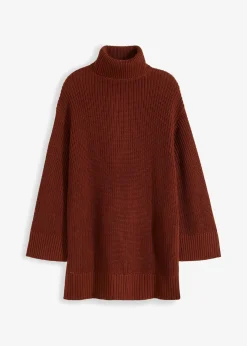 New Jersey holgado de cuello vuelto de mezcla de algodón Mujer Jerséis|Ropa De Punto