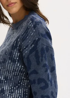 Best Jersey holgado de jacquard con lentejuelas Mujer Jerséis|Ropa De Punto