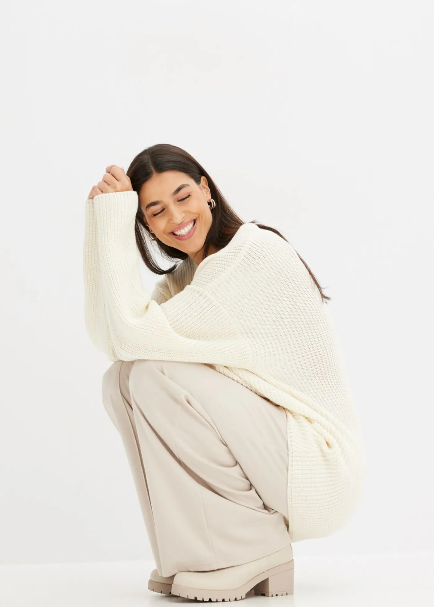 Clearance Jersey holgado de mezcla de lana Mujer Jerséis|Ropa De Punto