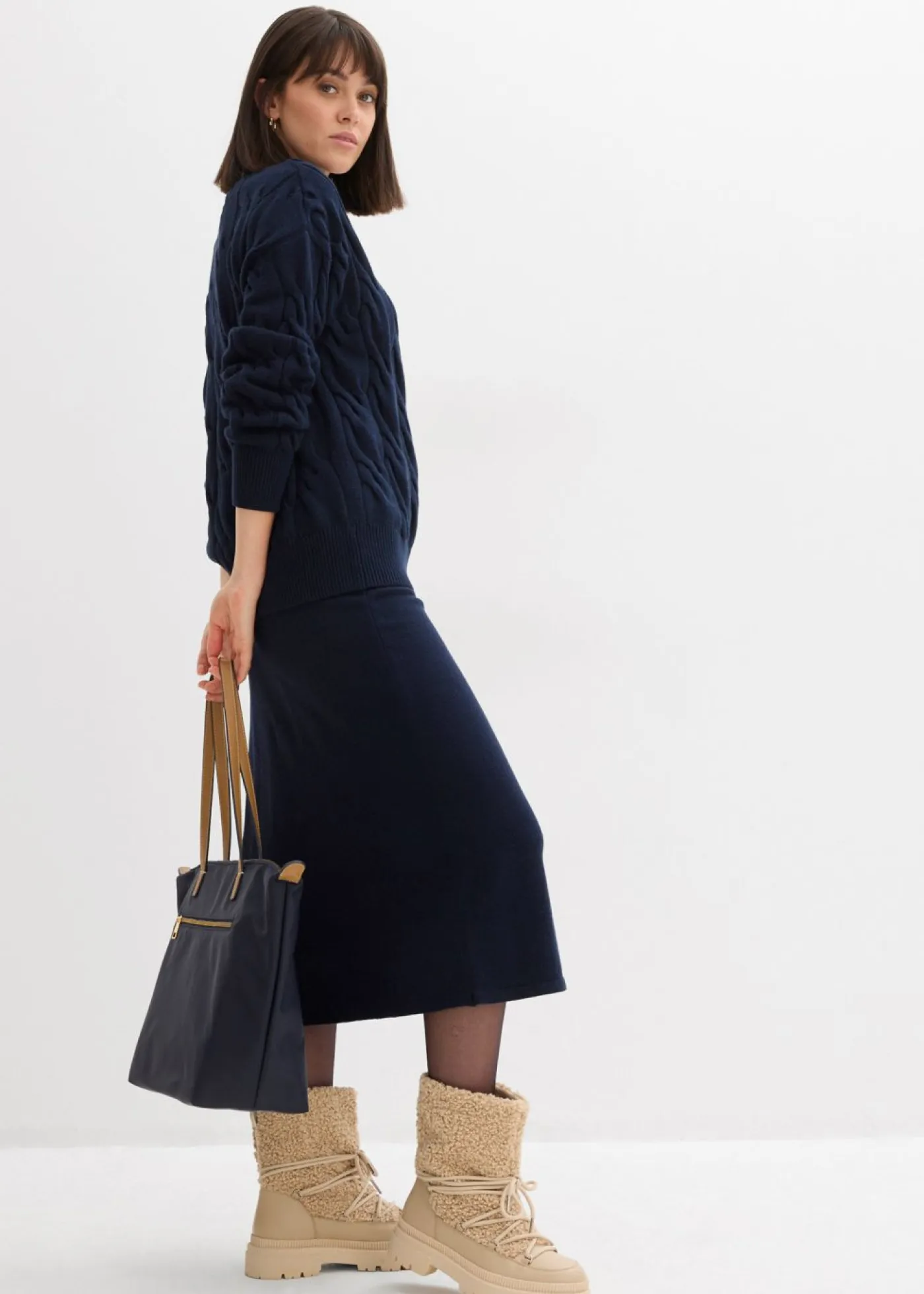 Sale Jersey holgado de mezcla de viscosa suave Mujer Jerséis|Ropa De Punto