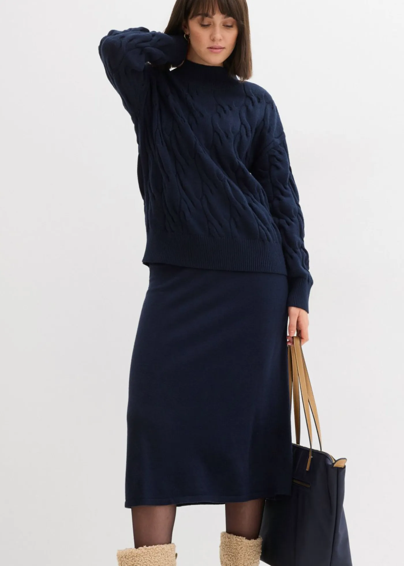Sale Jersey holgado de mezcla de viscosa suave Mujer Jerséis|Ropa De Punto