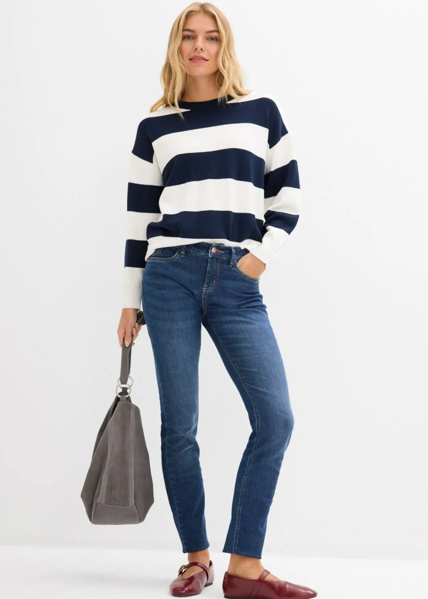 Outlet Jersey holgado de mezcla de viscosa suave Mujer Jerséis|Ropa De Punto