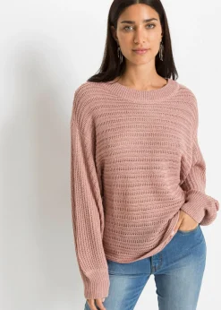 Outlet Jersey holgado de punto troquelado Mujer Jerséis|Ropa De Punto