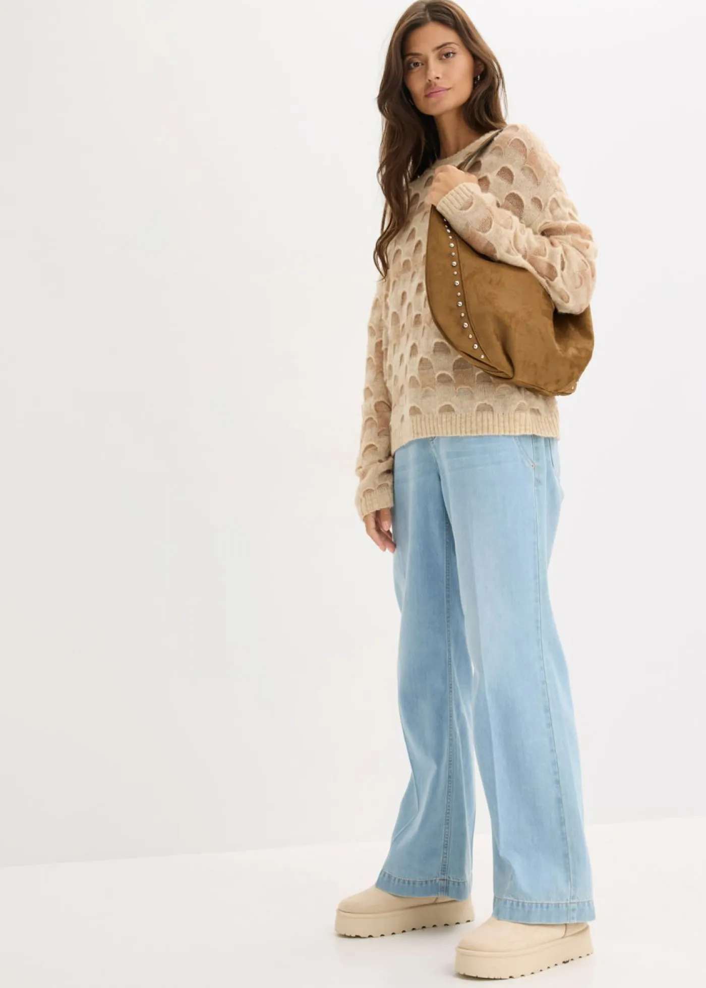 New Jersey holgado suave con lana y alpaca Mujer Jerséis|Ropa De Punto