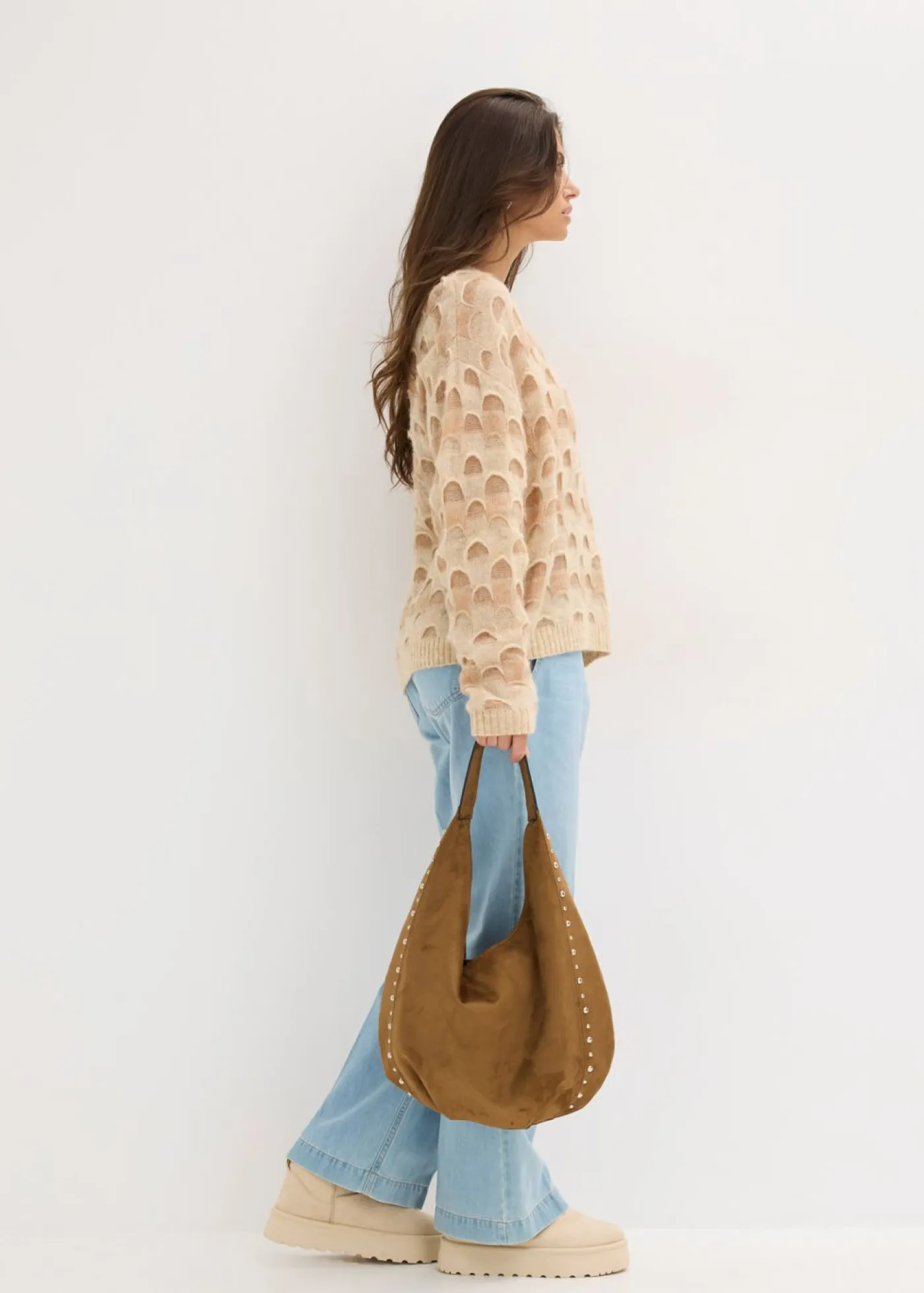 New Jersey holgado suave con lana y alpaca Mujer Jerséis|Ropa De Punto