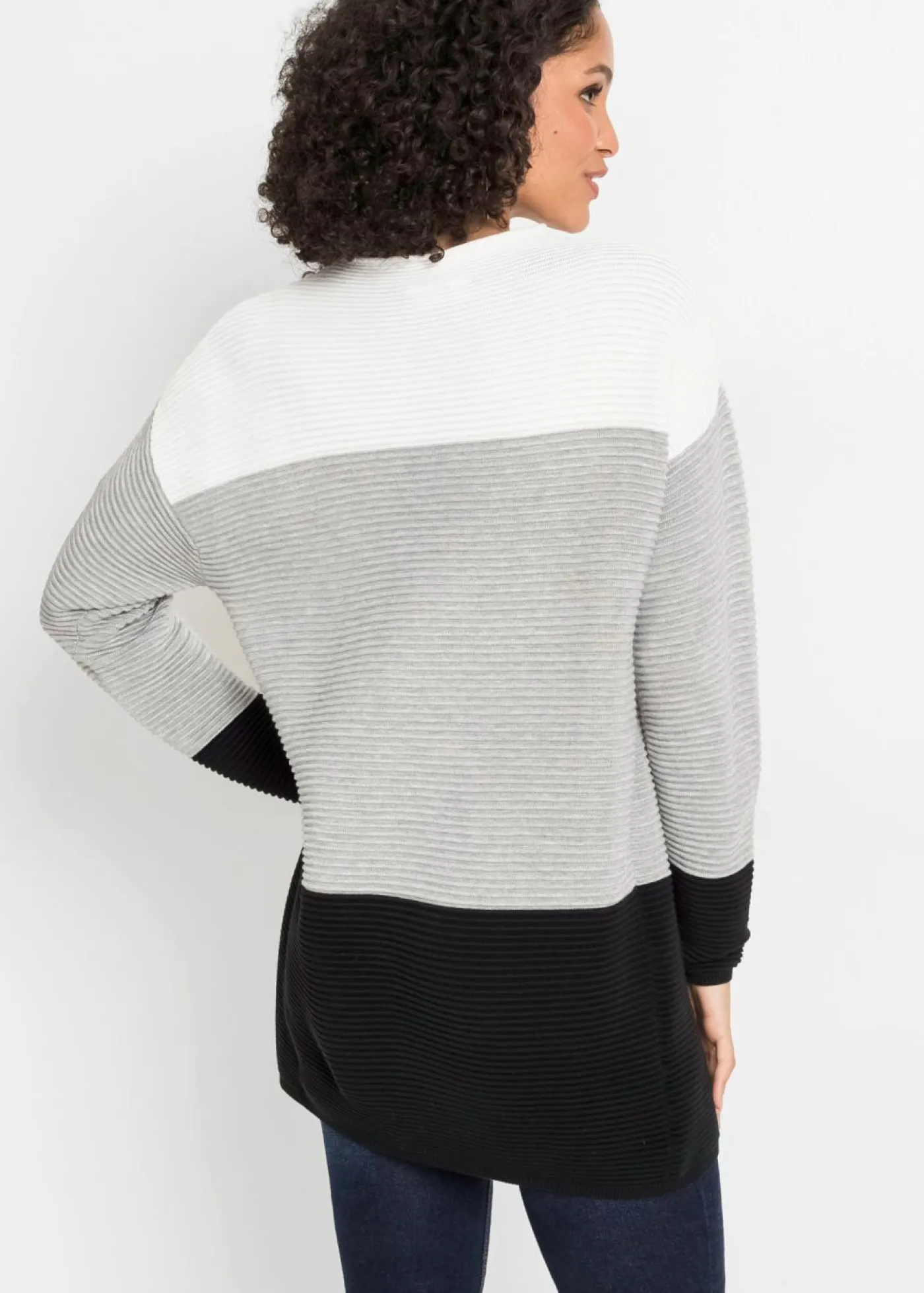 Best Jersey largo a rayas Mujer Jerséis|Ropa De Punto