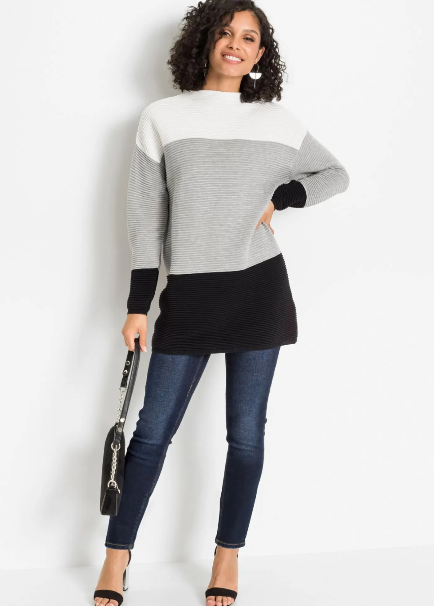 Best Jersey largo a rayas Mujer Jerséis|Ropa De Punto