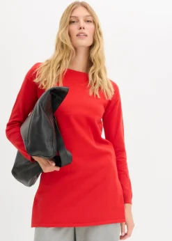Jersey largo con algodón reciclado Mujer Básicos|Jerséis