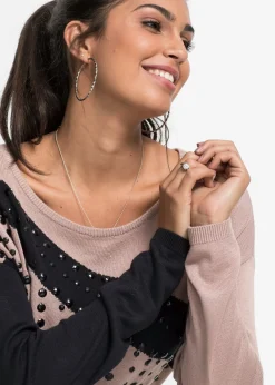 Sale Jersey largo con aplicaciones Mujer Jerséis|Ropa De Punto