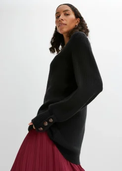 Online Jersey largo con botones Mujer Jerséis|Ropa De Punto