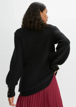 Online Jersey largo con botones Mujer Jerséis|Ropa De Punto