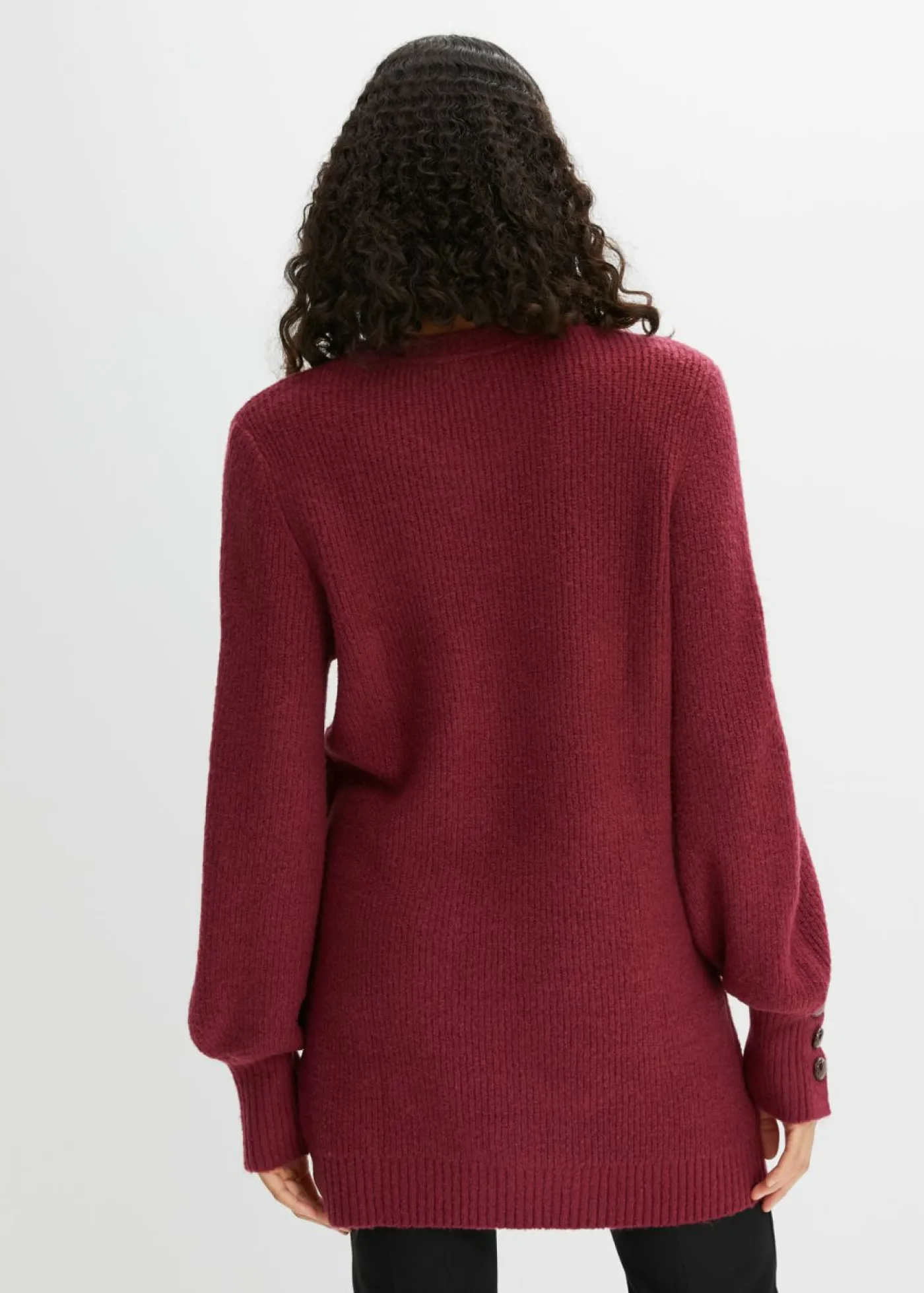 Online Jersey largo con botones Mujer Jerséis|Ropa De Punto