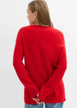 Sale Jersey largo con corte holgado y aberturas laterales Mujer Jerséis|Ropa De Punto