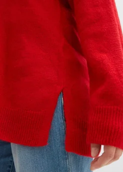 Sale Jersey largo con corte holgado y aberturas laterales Mujer Jerséis|Ropa De Punto
