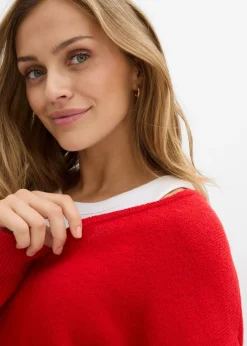 Sale Jersey largo con corte holgado y aberturas laterales Mujer Jerséis|Ropa De Punto