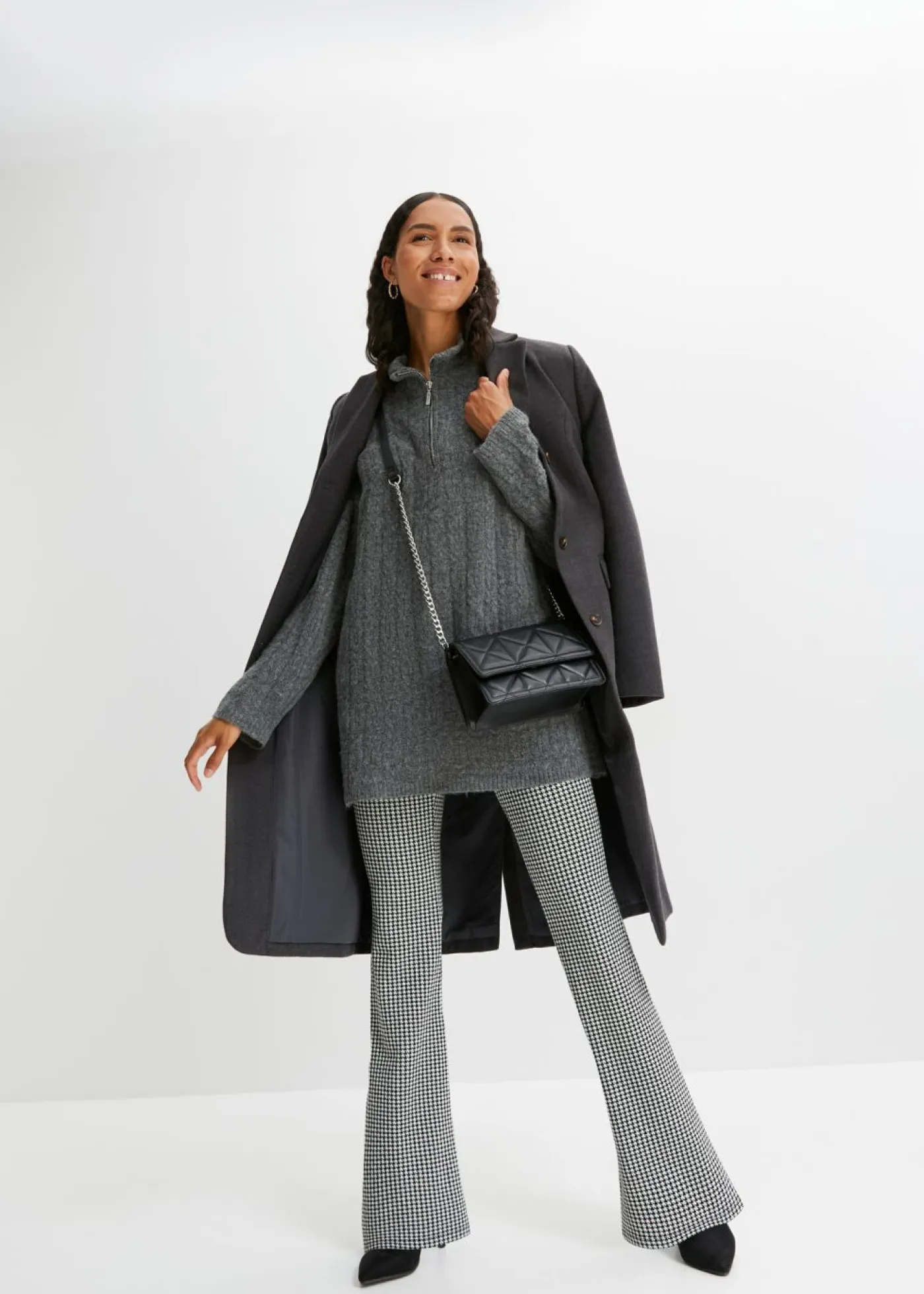 Discount Jersey largo con patrón trenzado Mujer Jerséis|Ropa De Punto