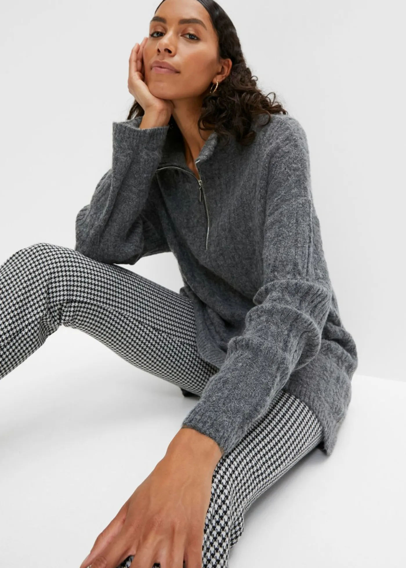 Discount Jersey largo con patrón trenzado Mujer Jerséis|Ropa De Punto