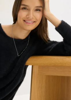 Outlet Jersey largo de hilo suave Mujer Jerséis|Ropa De Punto
