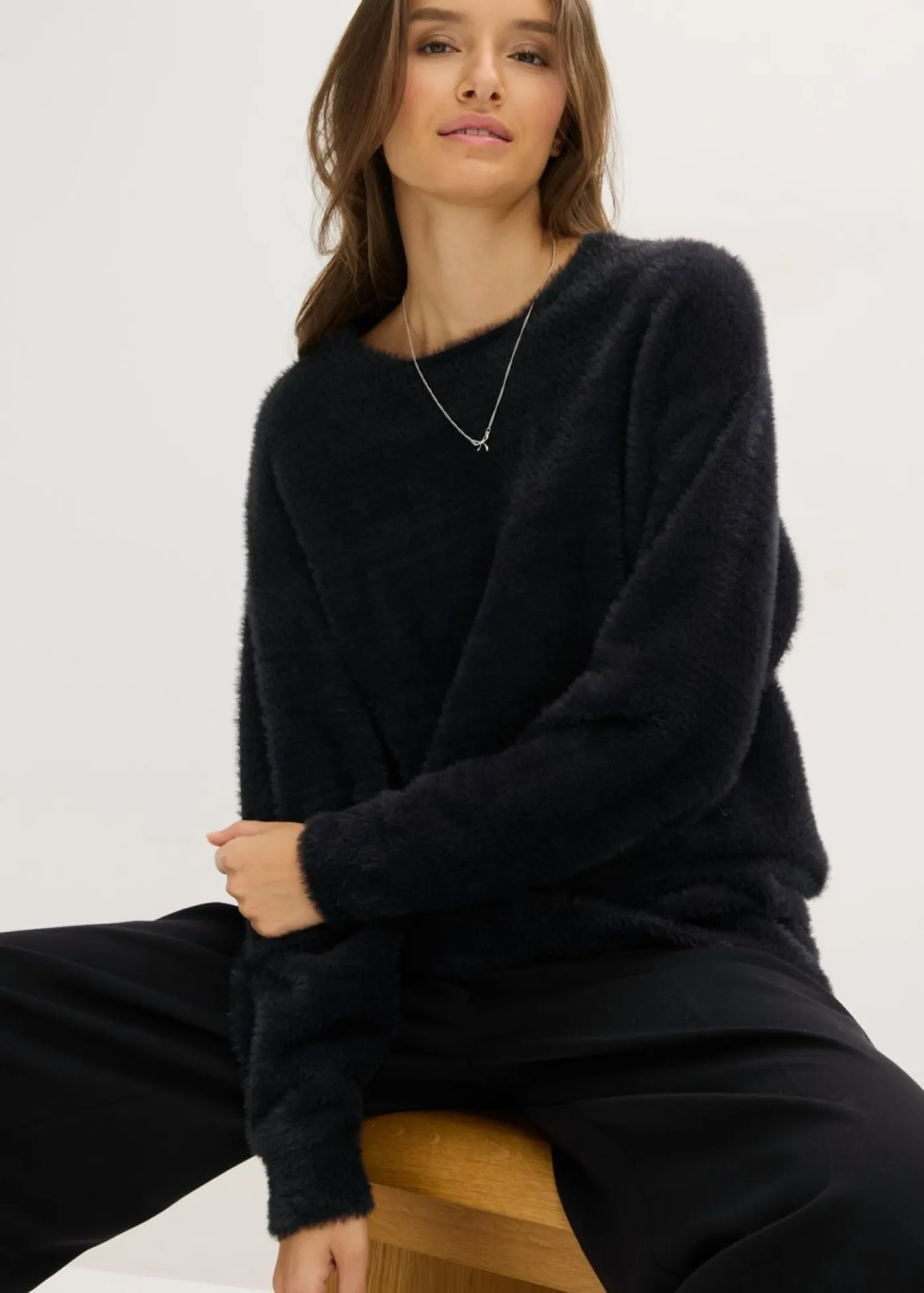 Outlet Jersey largo de hilo suave Mujer Jerséis|Ropa De Punto