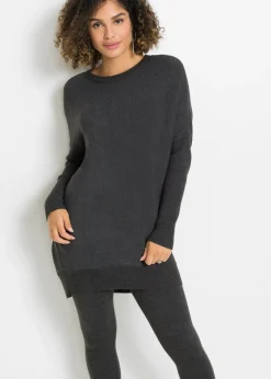 Jersey largo de mezcla de viscosa Mujer Jerséis|Ropa De Punto