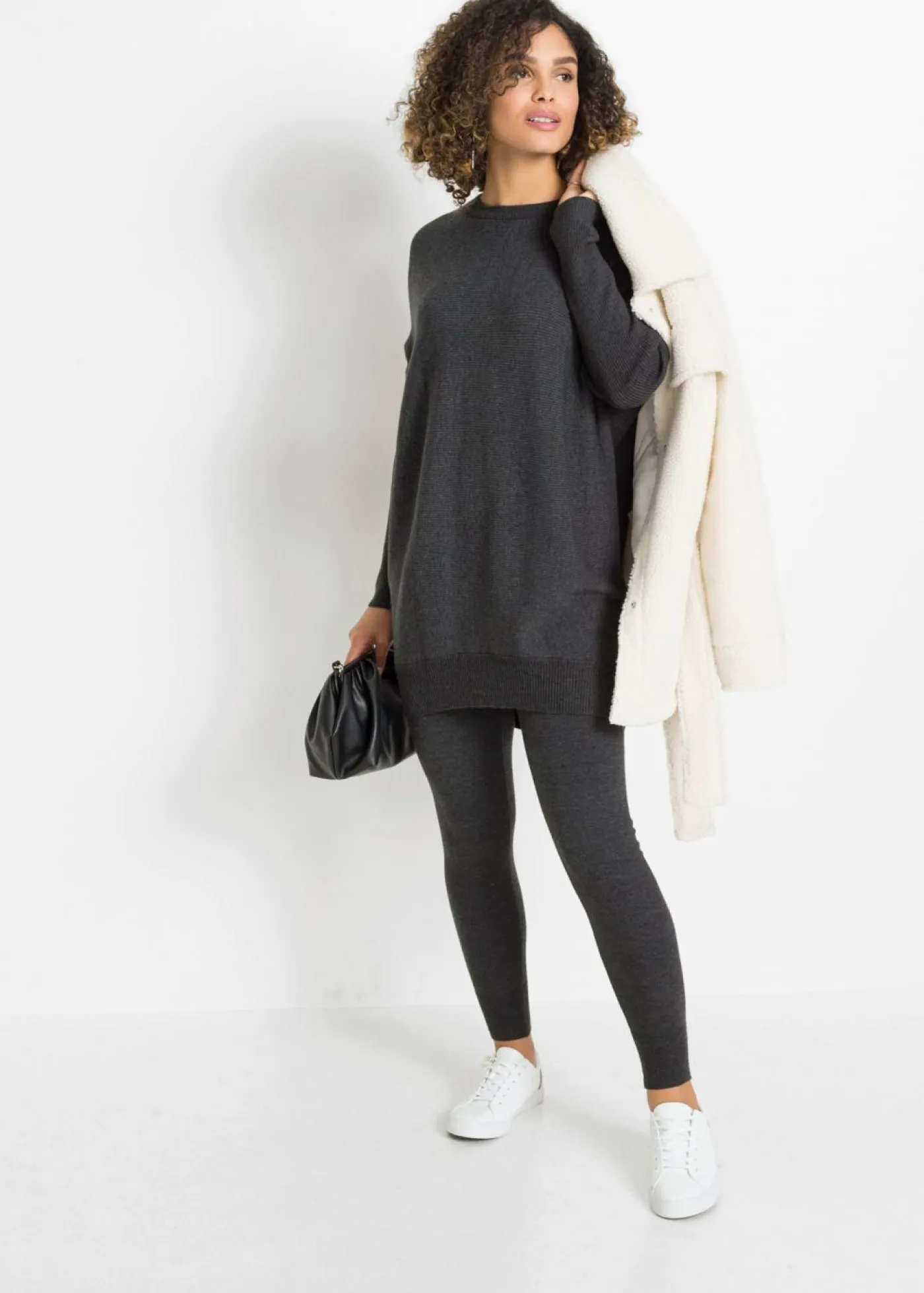 Jersey largo de mezcla de viscosa Mujer Jerséis|Ropa De Punto