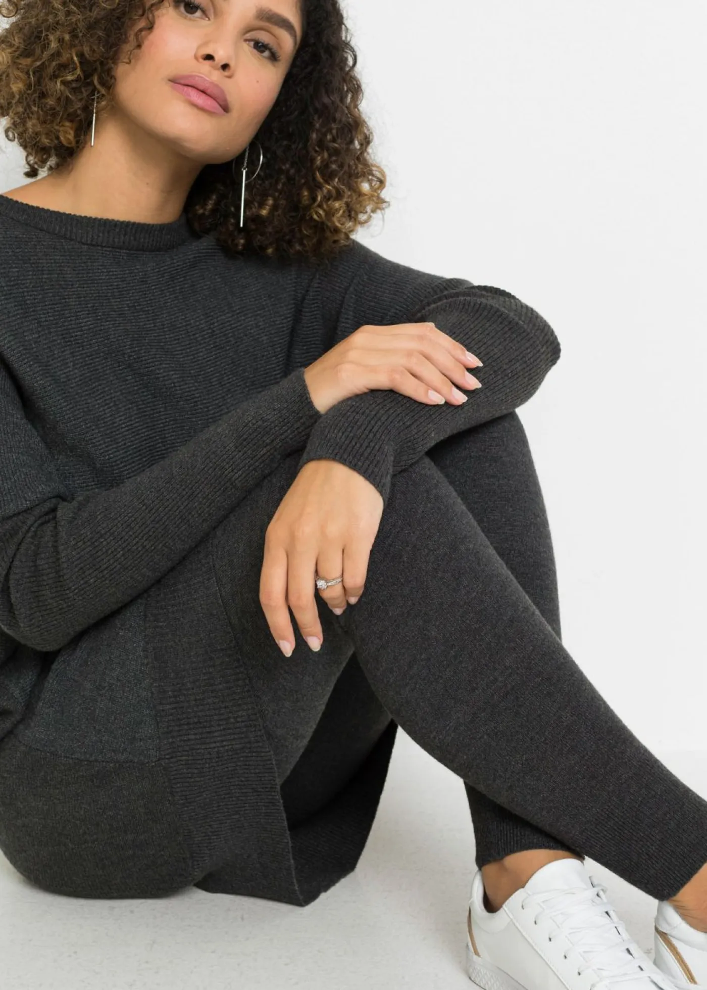 Jersey largo de mezcla de viscosa Mujer Jerséis|Ropa De Punto