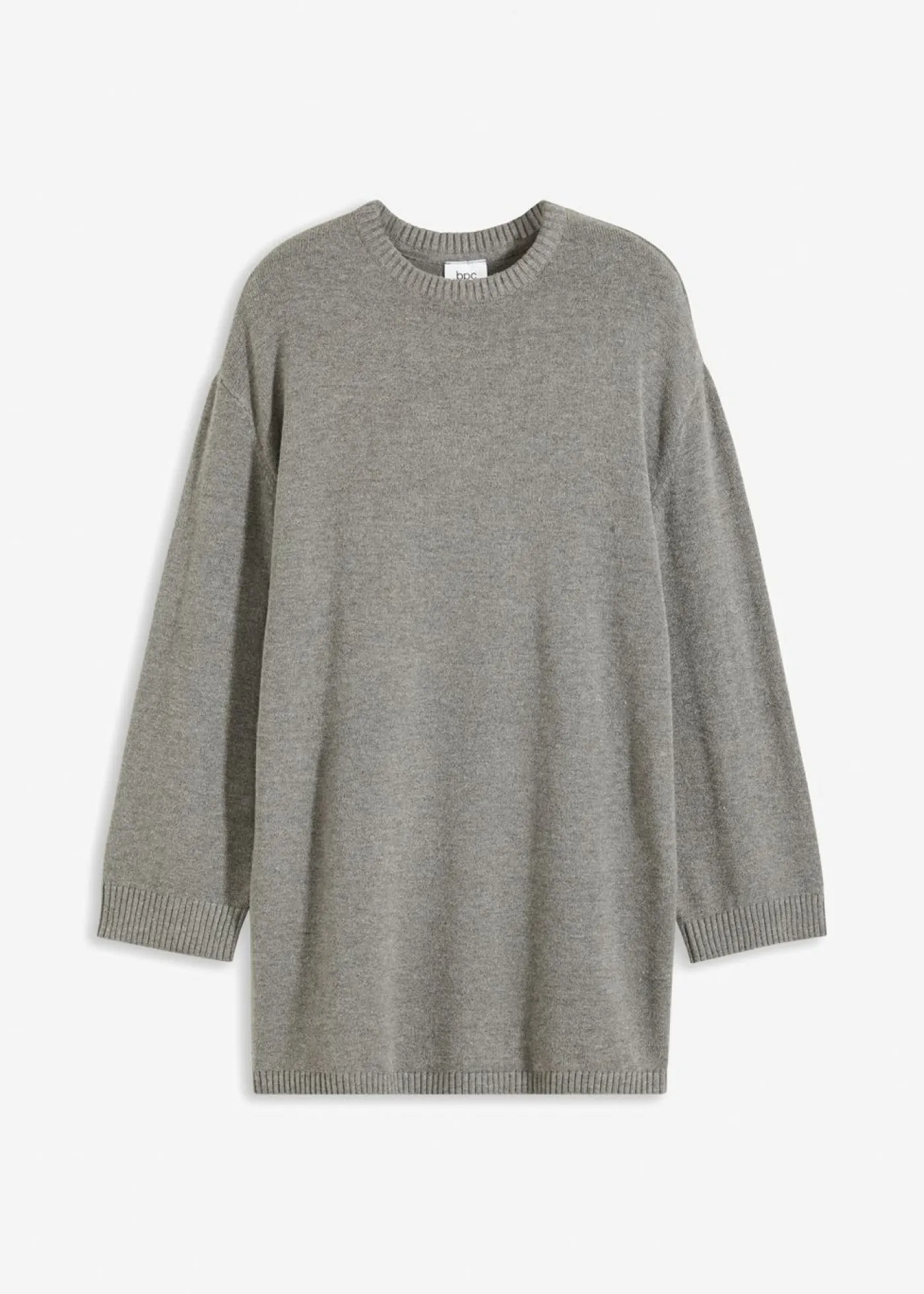 Online Jersey largo de punto fino con aberturas laterales en mezcla de viscosa Mujer Jerséis|Ropa De Punto