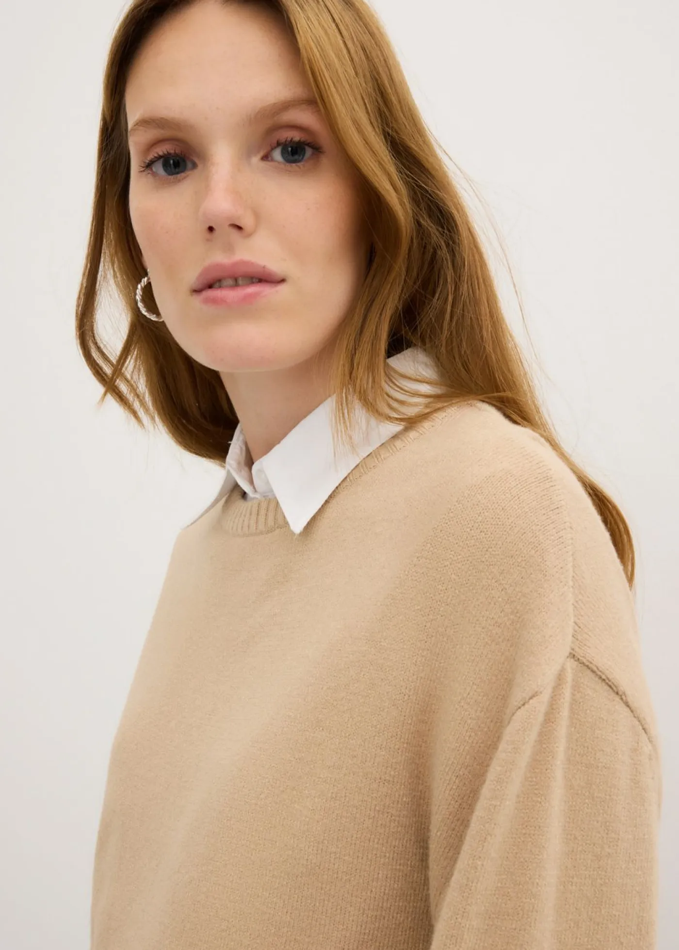 Hot Jersey largo de punto fino con aberturas laterales en mezcla de viscosa Mujer Jerséis|Ropa De Punto