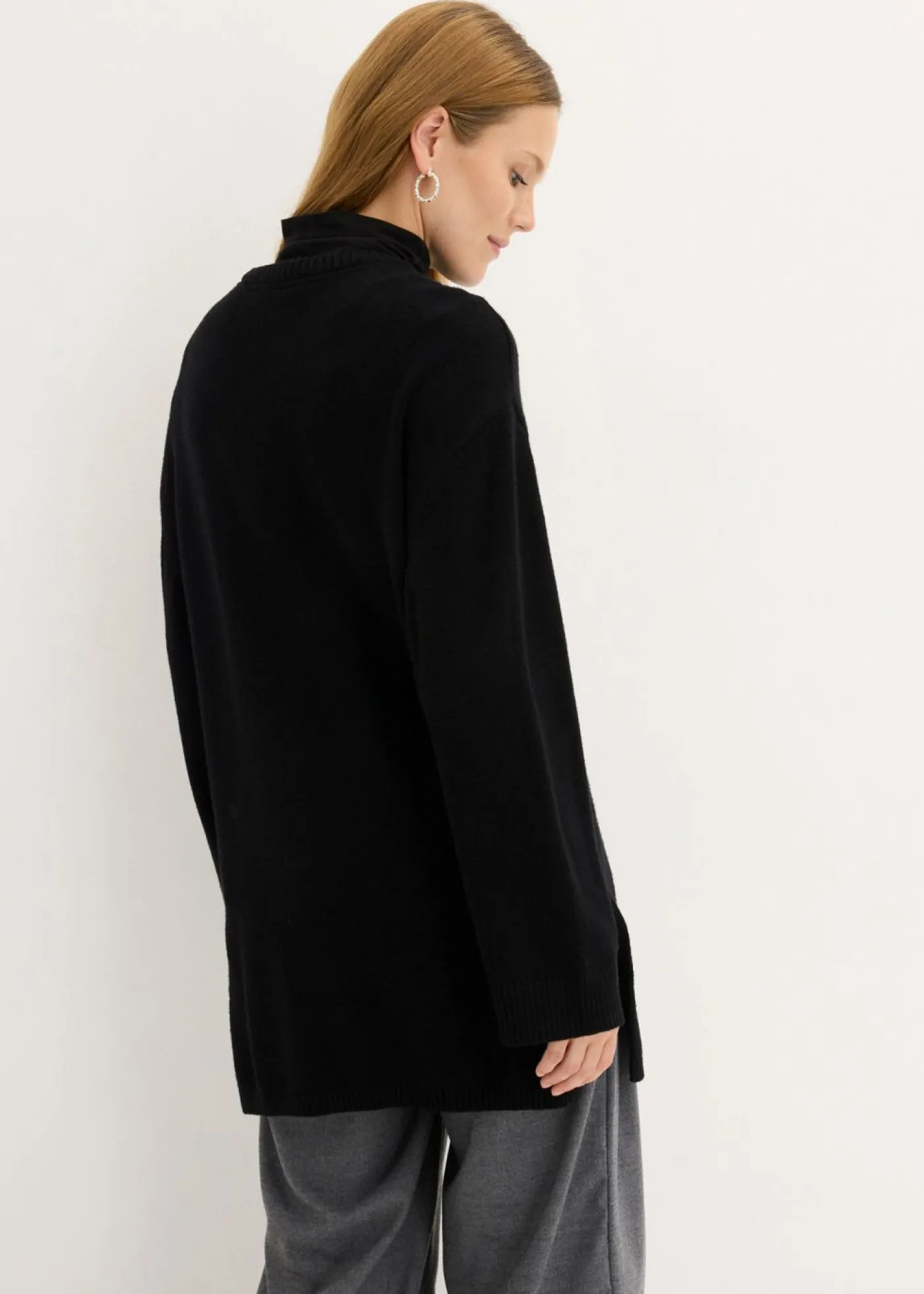 Best Jersey largo de punto fino con aberturas laterales en mezcla de viscosa Mujer Jerséis|Ropa De Punto