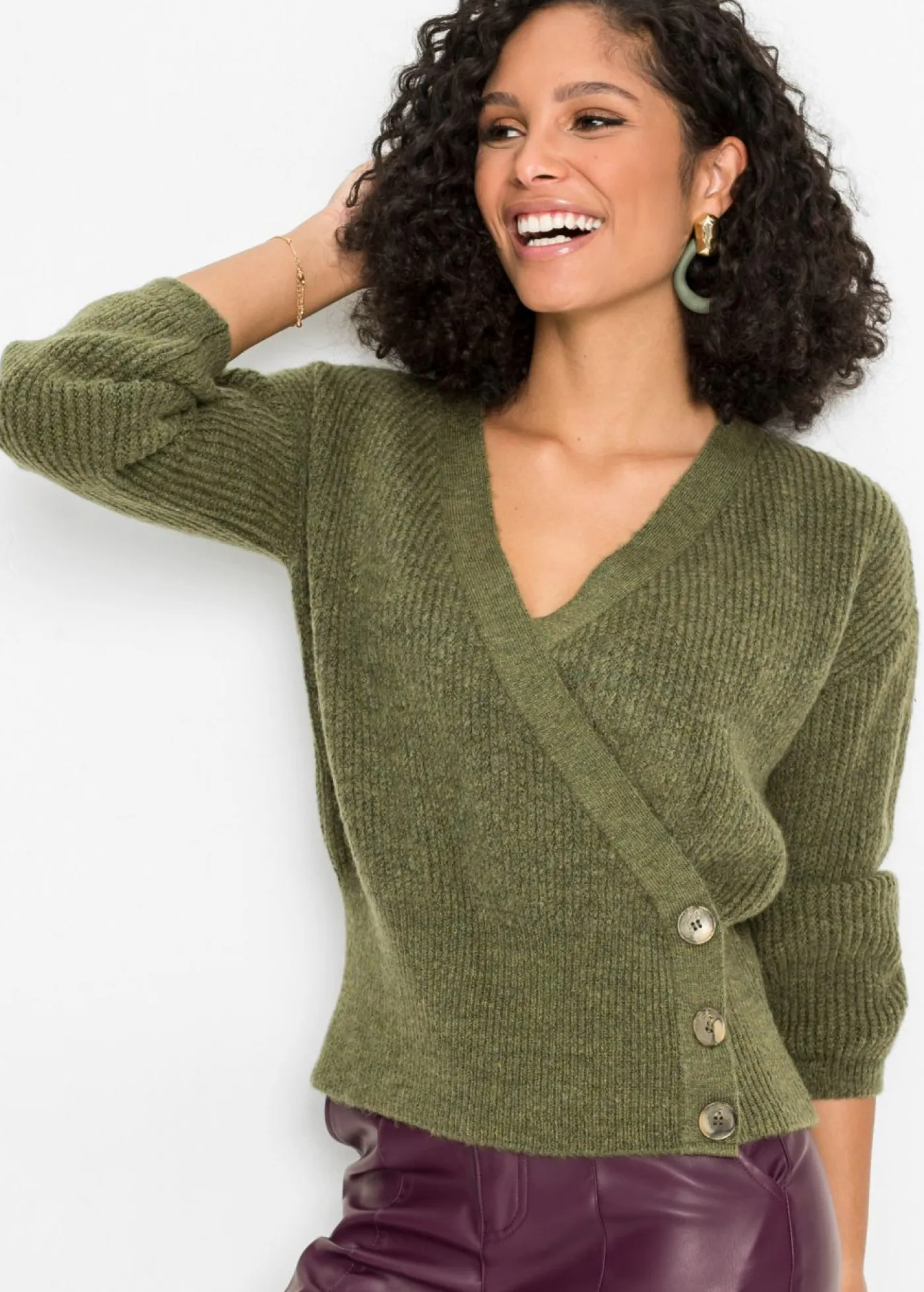 Sale Jersey oversize con aspecto cruzado Mujer Jerséis|Ropa De Punto