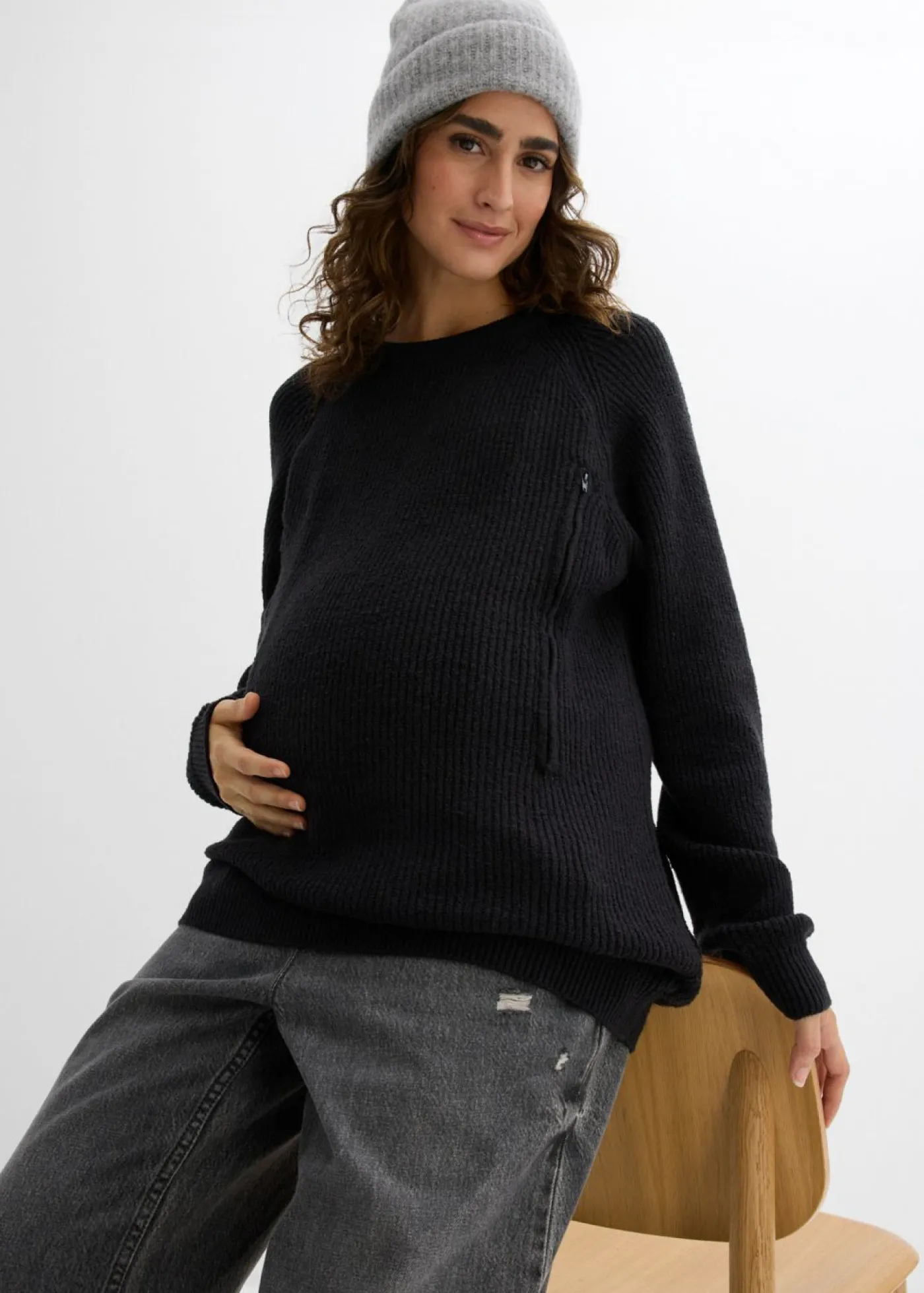 Sale Jersey premamá con una discreta función de lactancia Mujer Premamá