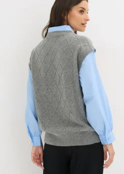 Clearance Jersey sin mangas con inserto de blusa y contenido de algodón Mujer Jerséis|Ropa De Punto