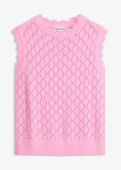 Clearance Jersey sin mangas de ajour de mezcla de algodón Mujer Jerséis|Novedades