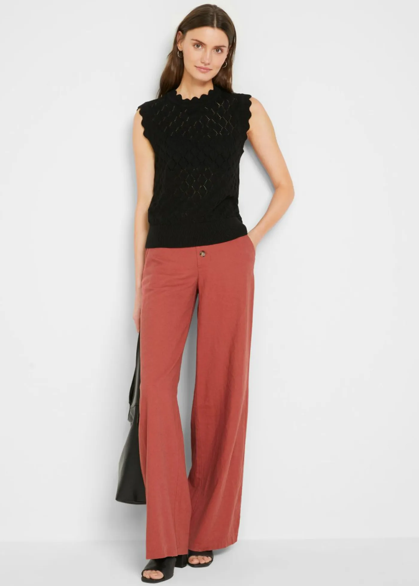 Clearance Jersey sin mangas de ajour de mezcla de algodón Mujer Jerséis|Novedades