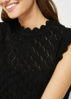 Clearance Jersey sin mangas de ajour de mezcla de algodón Mujer Jerséis|Novedades