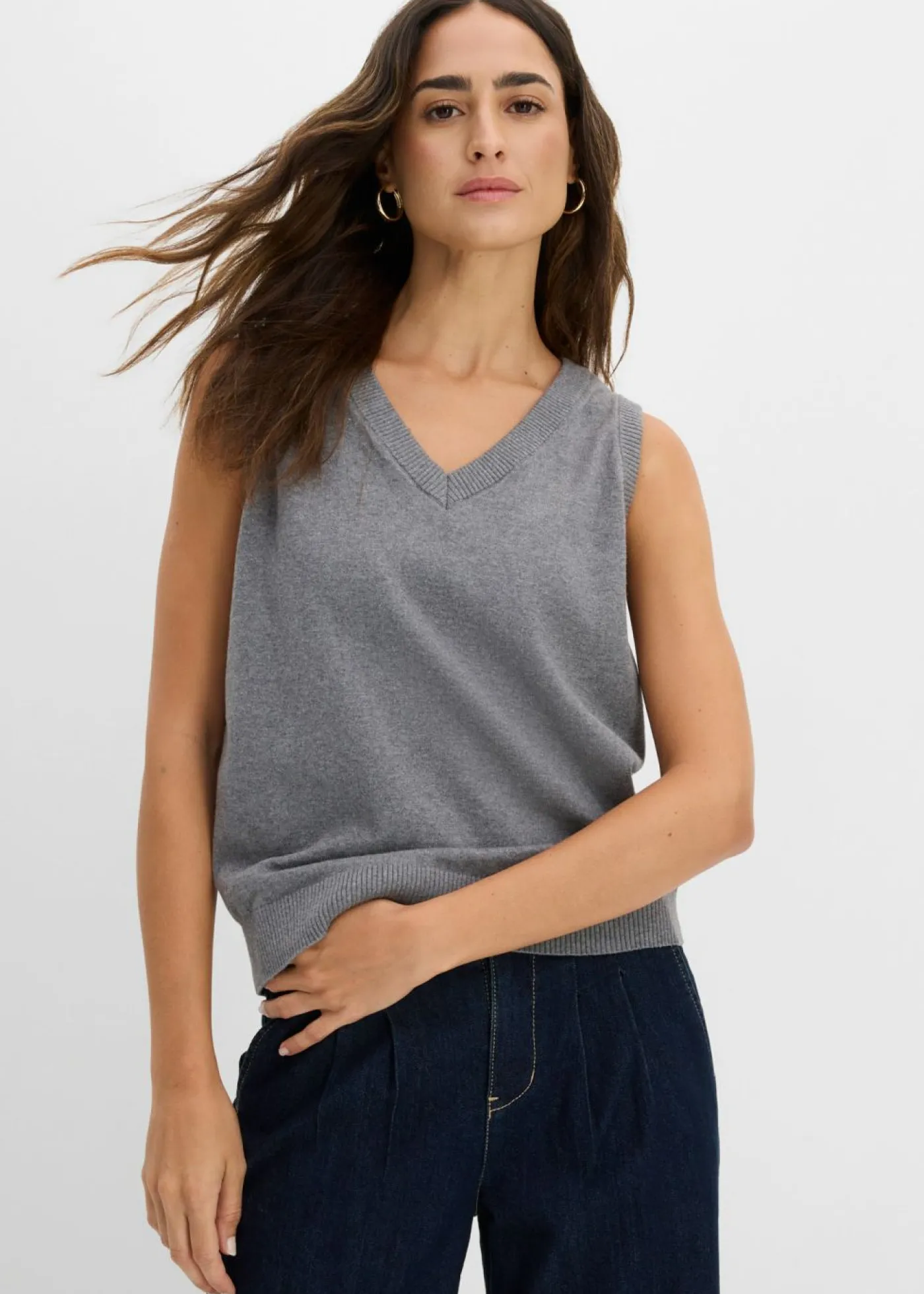 Online Jersey sin mangas de algodón orgánico puro Mujer Básicos|Jerséis