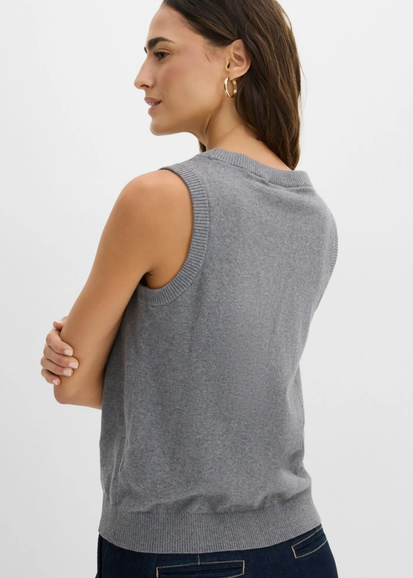 Online Jersey sin mangas de algodón orgánico puro Mujer Básicos|Jerséis